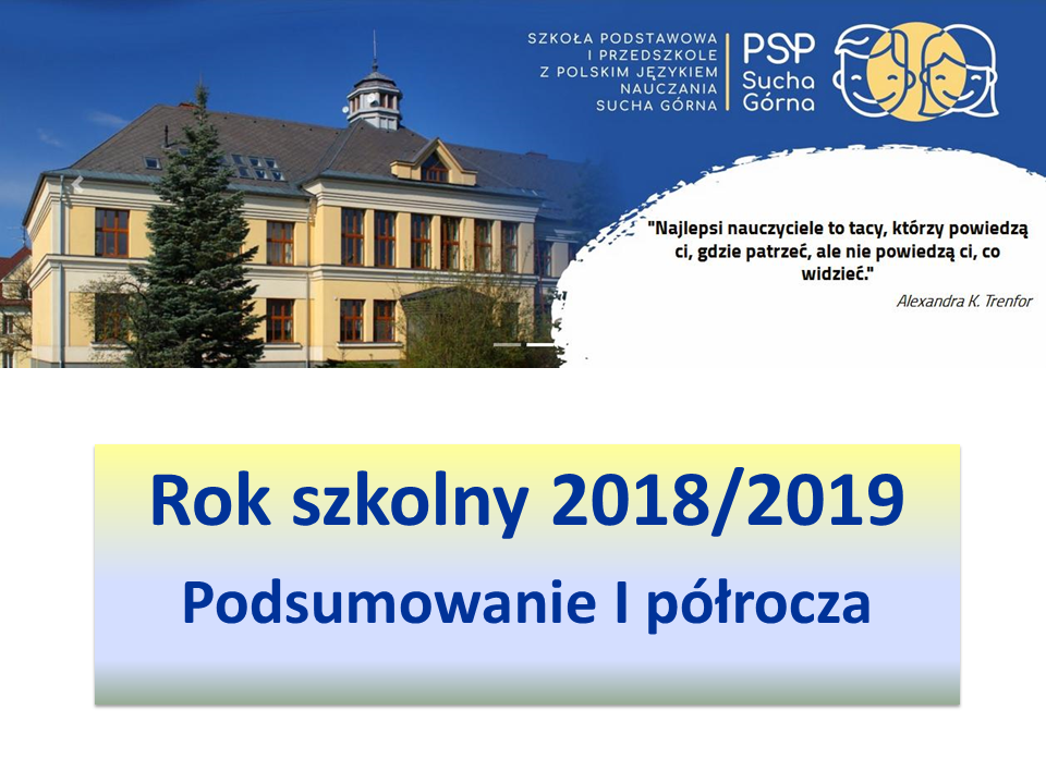 Rok szkolny 2018/2019 - Podsumowanie I półrocza